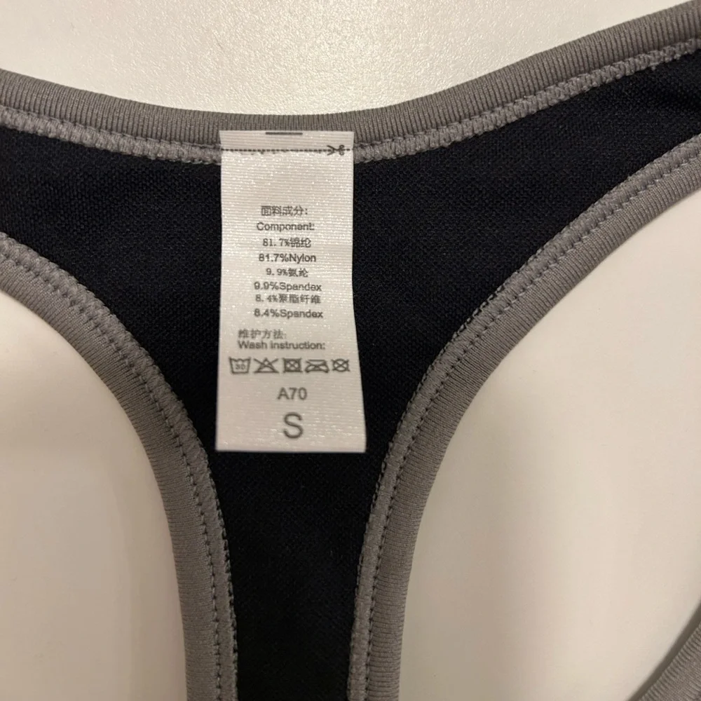 NWT Halara Size S Small Black/Gray Sports Bra